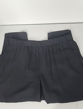 Eileen Fisher Size PS 100% Silk Georgette Black Pull On Petite Small  Pants